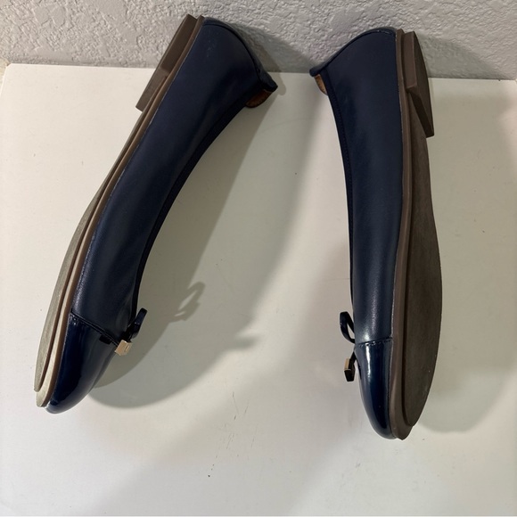 Vionic Orthaheel Minna Navy Leather Patent Cap Toe Ballet Flats Size 9 - Picture 3 of 7